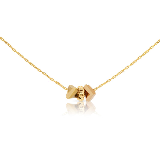 16K Gold Plated Necklace - Featuring A Dainty Flower Amid Tiny Crystals